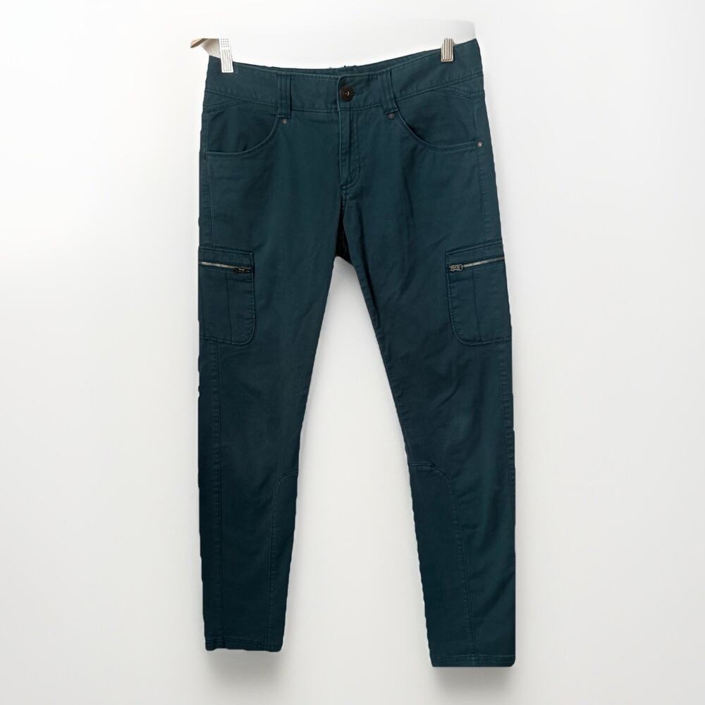 Athleta Nopa Pants Teal Marine Organic Cotton Spandex Skinny Hike 30x31